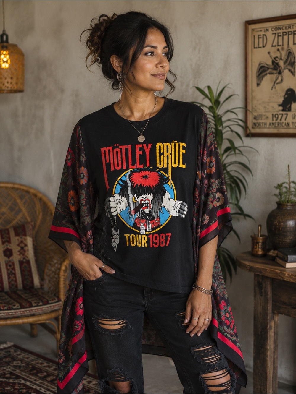 Motley Crue Graphic Kimono Tee